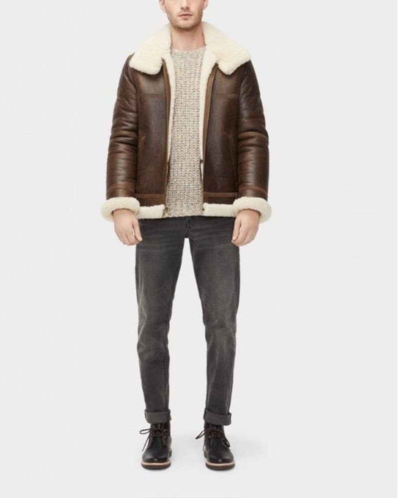 Men Shearling Leather Jacket