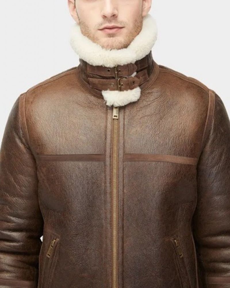 Men Shearling Leather Jacket