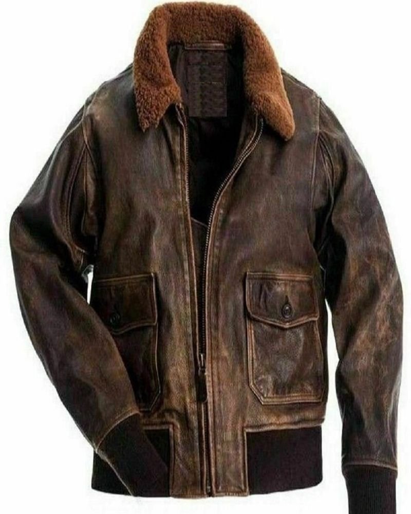 FUR Collar Real Genuine Leather Jacket