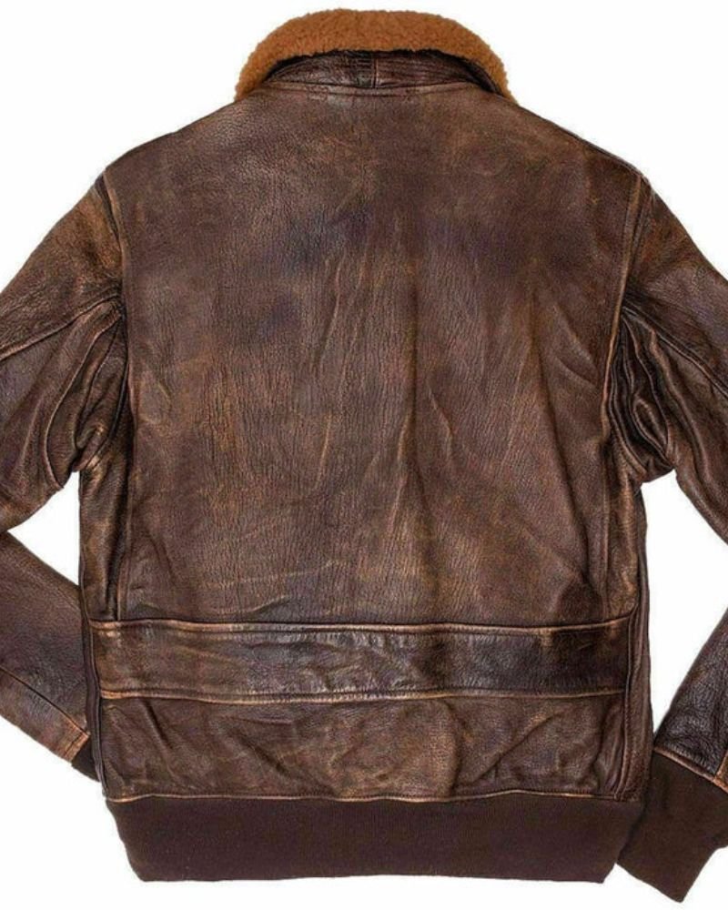 FUR Collar Real Genuine Leather Jacket