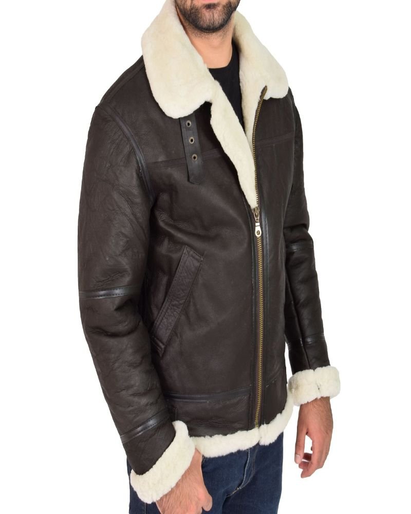  Jet Black B3 Bomber Jacket For Men - Buy shearling jacket