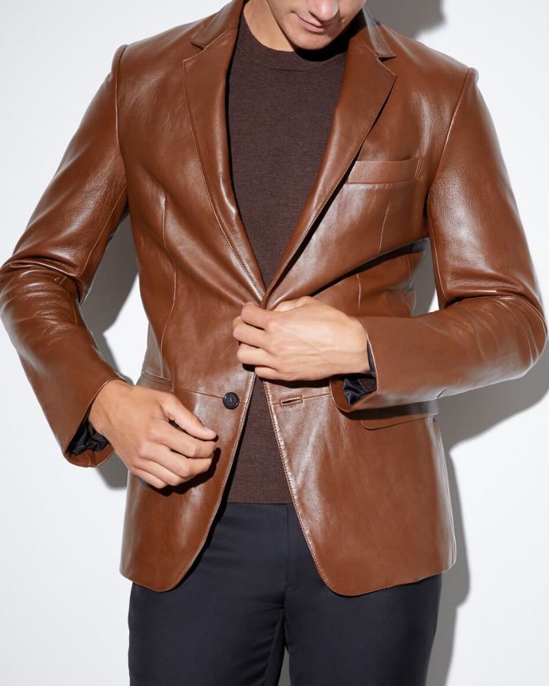 Bonded Leather Blazer