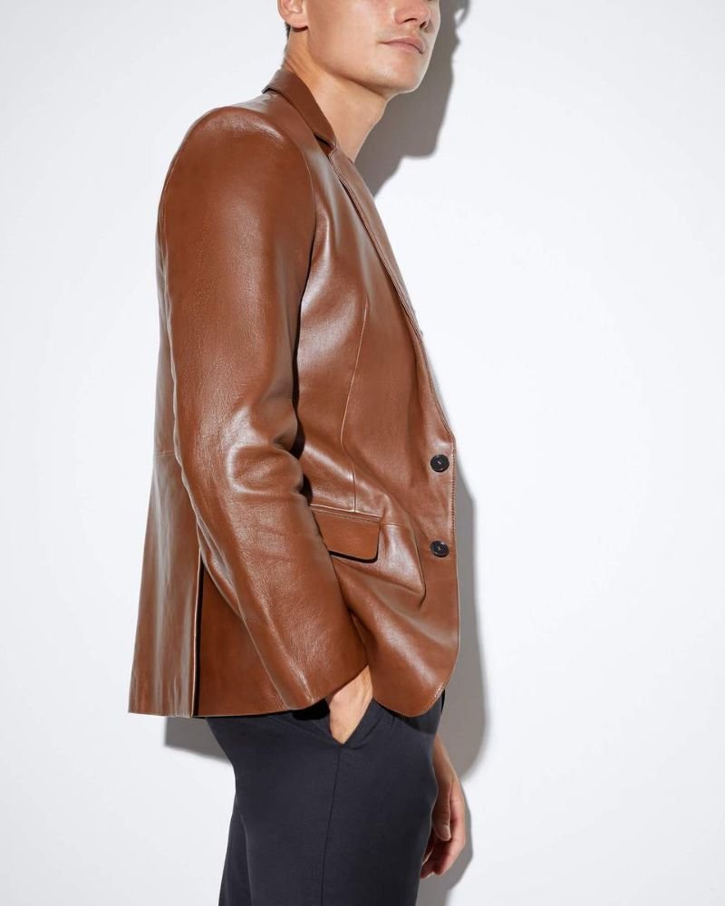 Bonded Leather Blazer