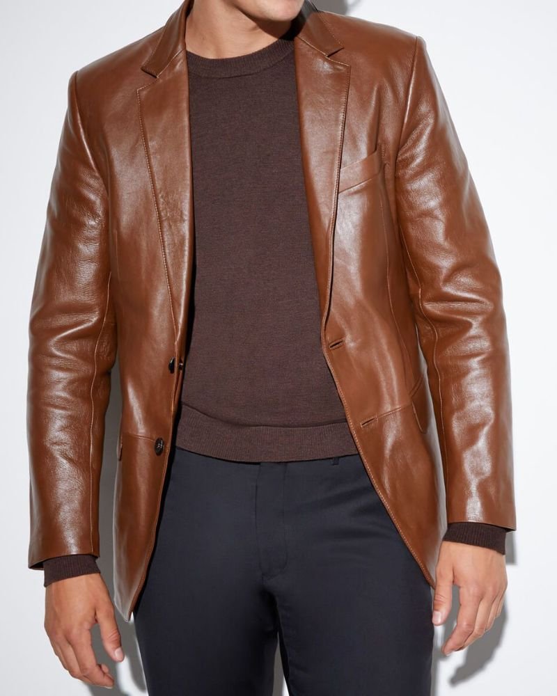 Bonded Leather Blazer