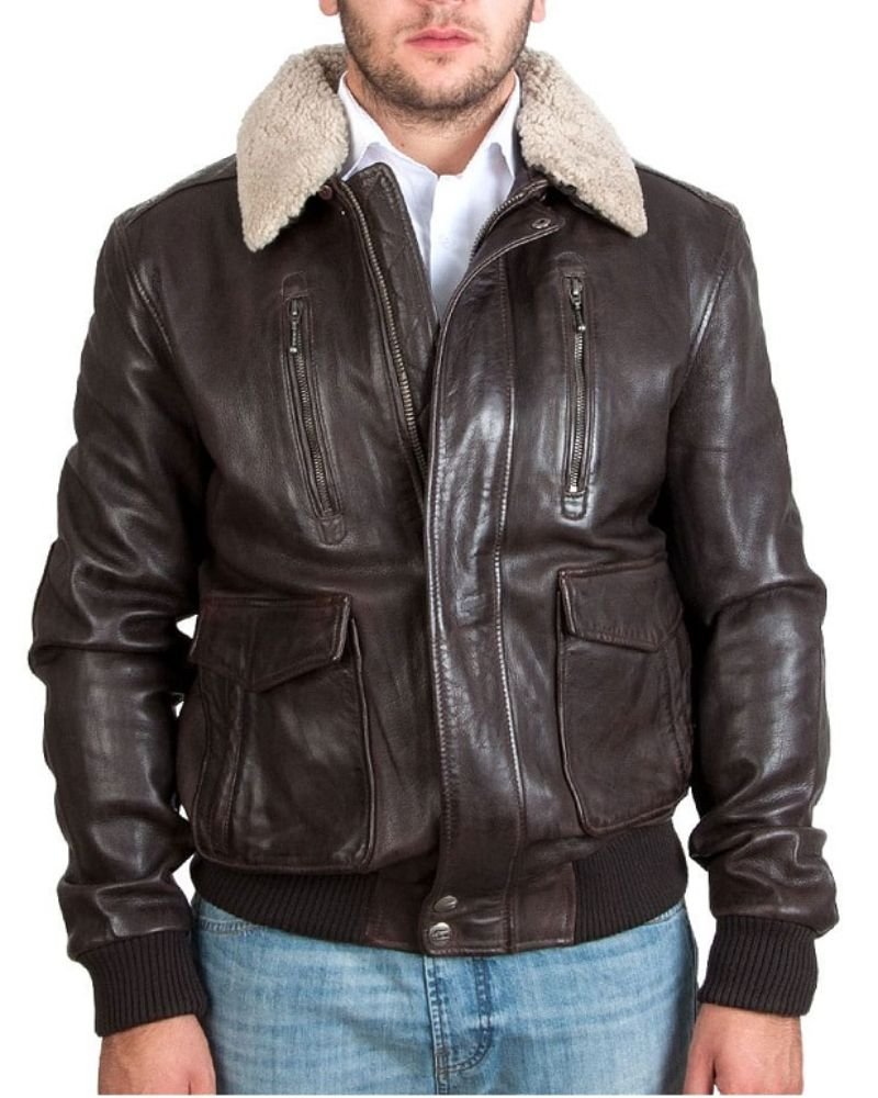  Bomber Fur Sheepskin Collar Boys Jacket