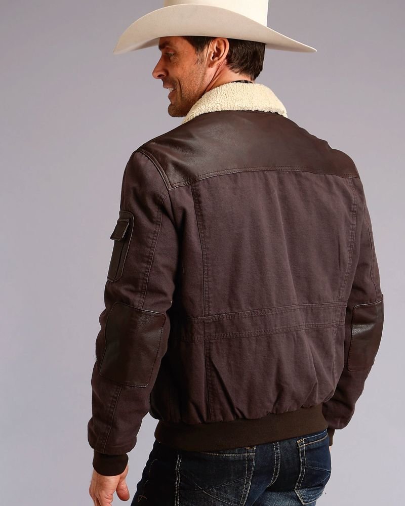 Mens Dark Brown Leather Cowboy Jacket 