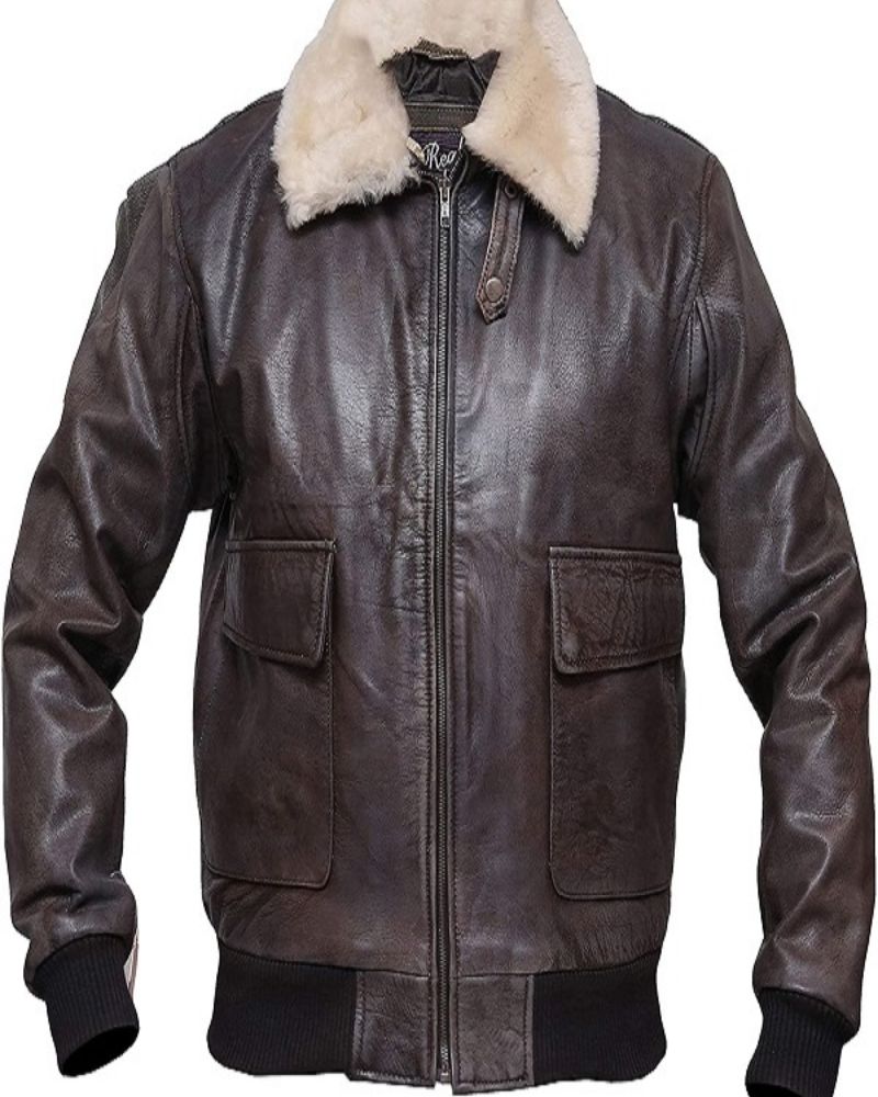 Shop Men Aviator Leather Jacket Men - Buy Fur Collar Distressed Cowhide ...