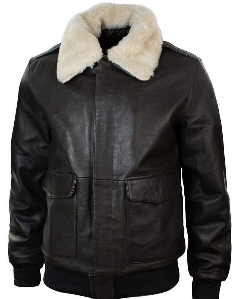 Mens Fur Collar Bomber Jacket