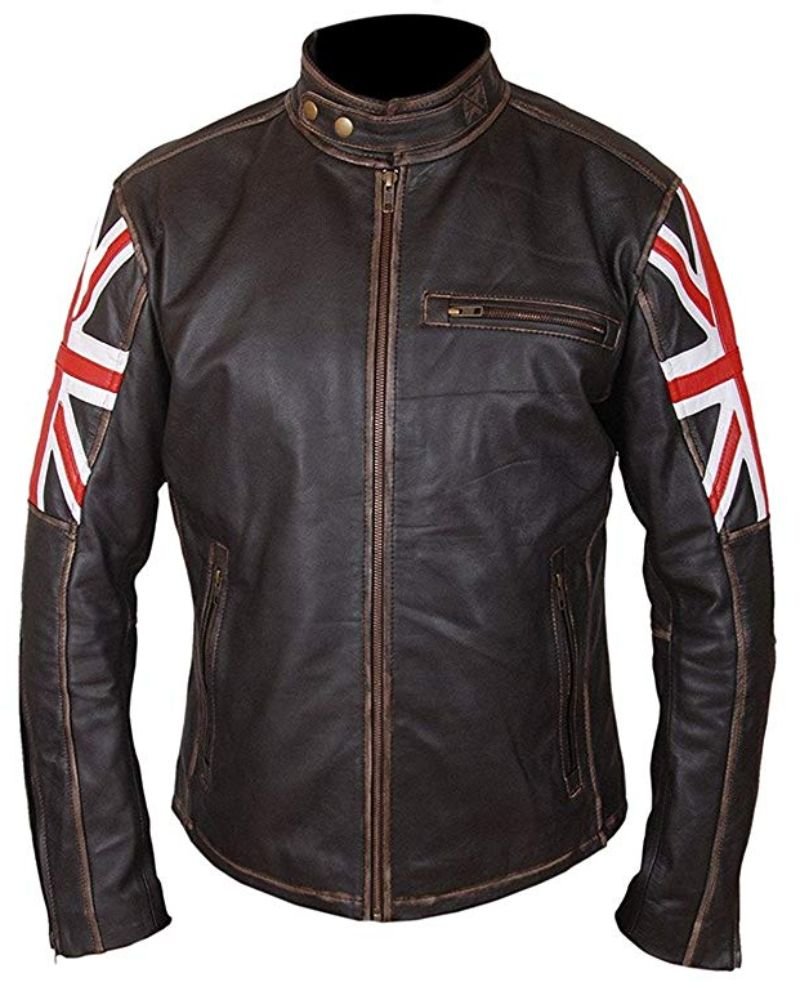 Distressed Original Leather Biker Jacket sale