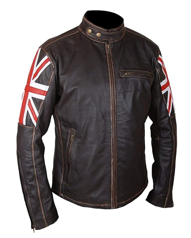 Distressed Original Leather Biker Jacket sale