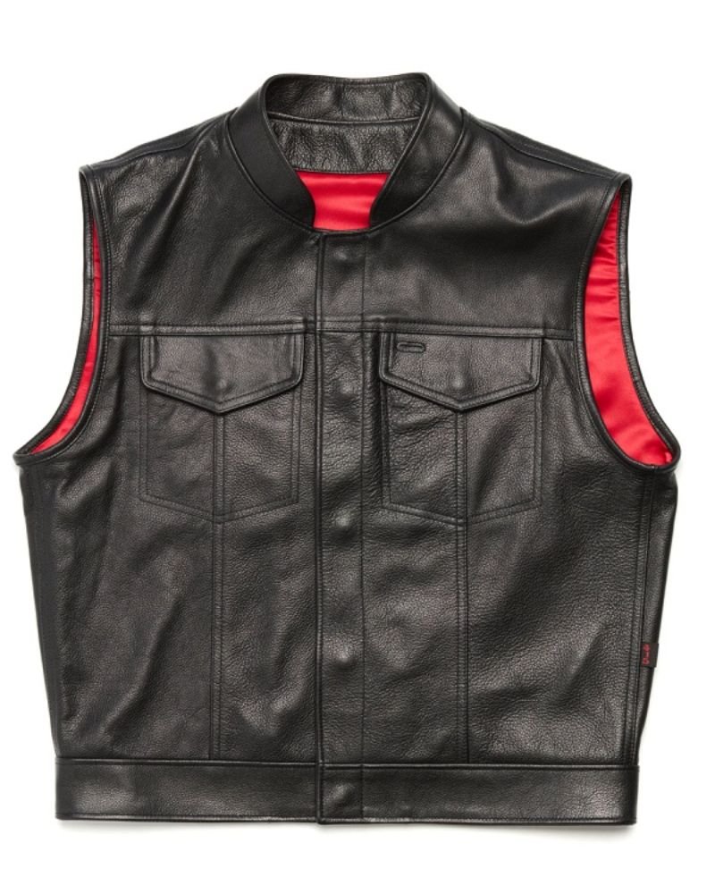 Leather Club Style Snap Vest