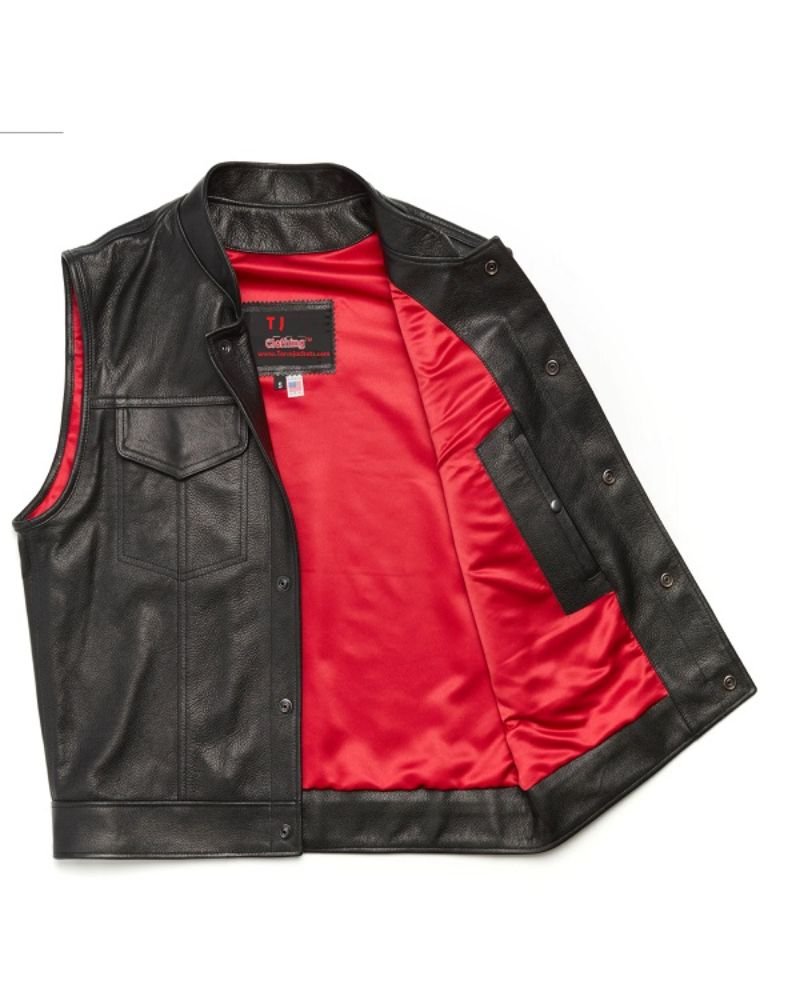 Genuine 100% top grain leather vest