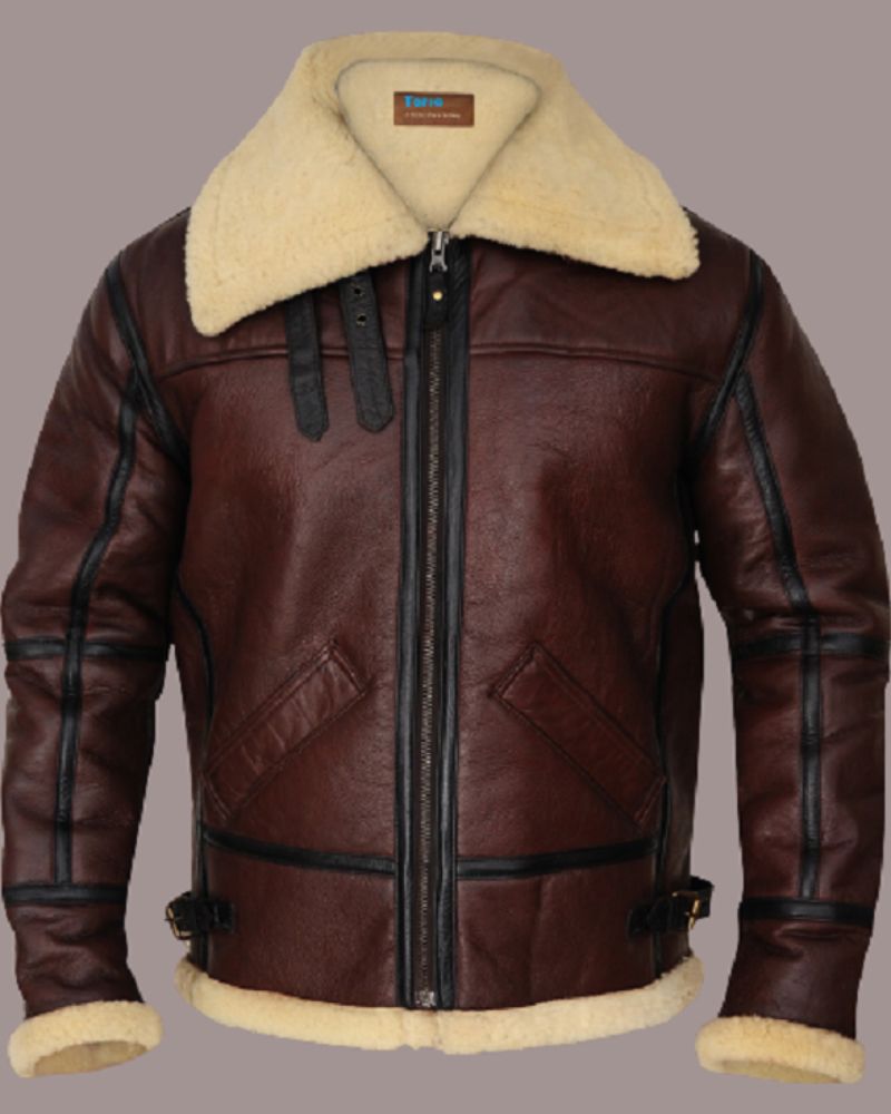 Men Shearling B3 Bomber Leather Jacket