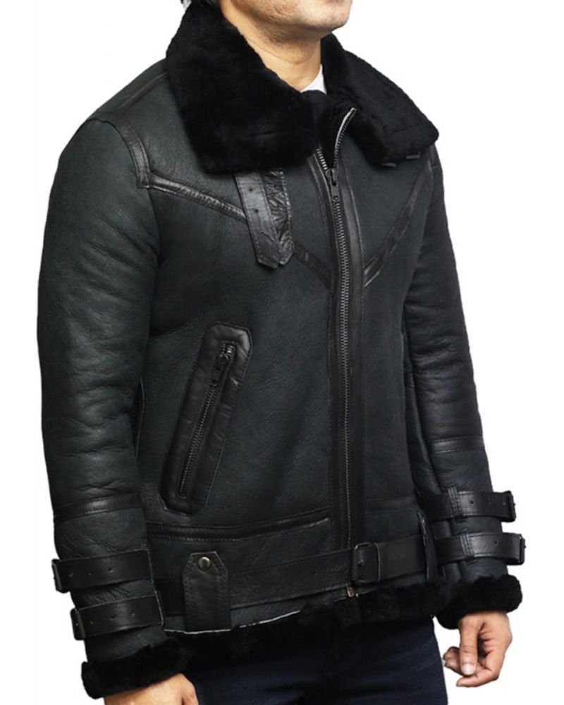 Shop B3 WWII Bomber Flying Cockpit Sheepskin Pilot Aviator Leather Jacket