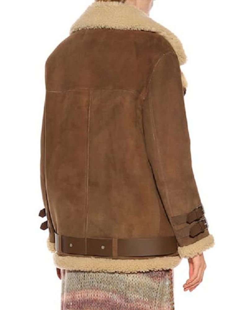 Brown Suede Shearling Jacket