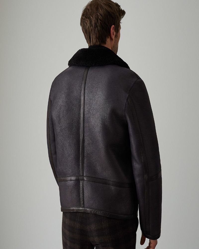 Shop Black Aviator Leather Jacket for Men- at torsejackets.com