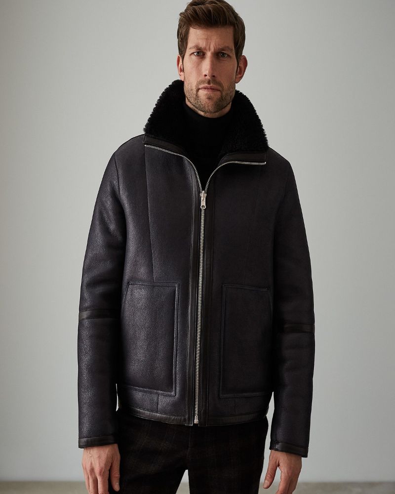 Shop Black Aviator Leather Jacket for Men- at torsejackets.com