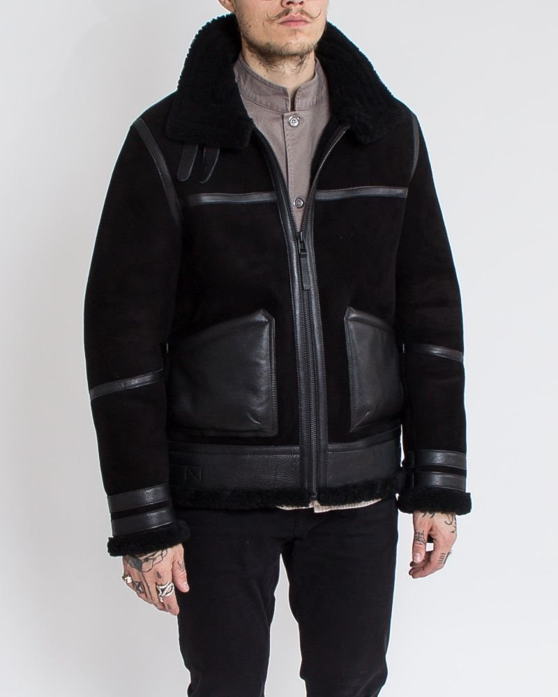 Men’s BlackLSoft Shearling Jacket 