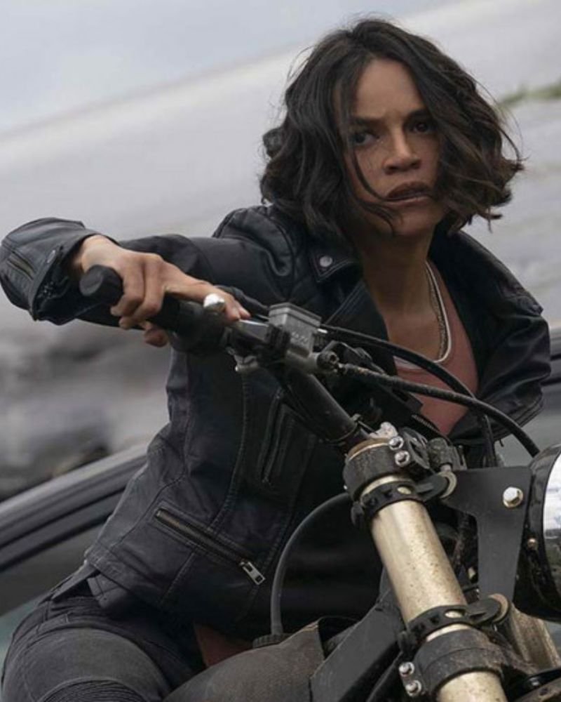 Buy Michelle Rodriguez F9 Letty Ortiz Motorcycle Black Leather Jacket ...