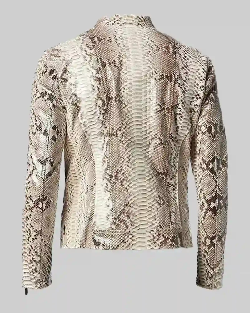 Snake Pattern Biker Jacket Worn by Andrew Tate – Sleek & Trendy