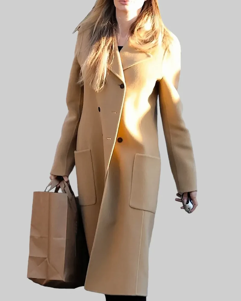 Beige Wool Coat – Channel Angelina Jolie’s Timeless Fashion