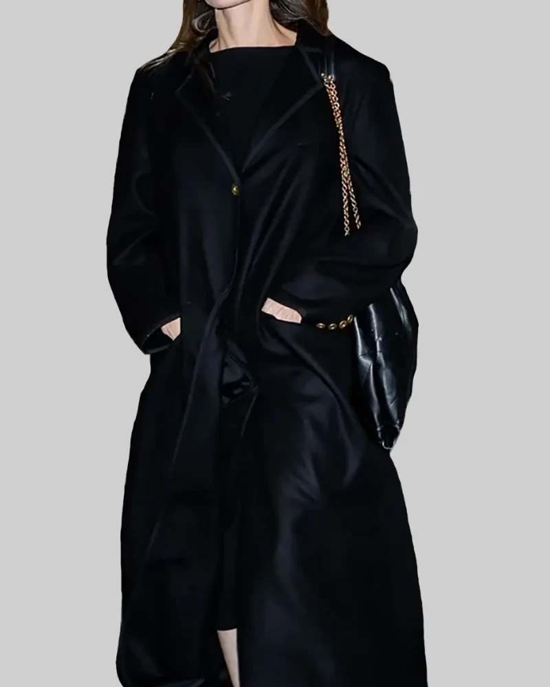 Angelina Jolie Signature Black Coat – A Statement of Grace & Power