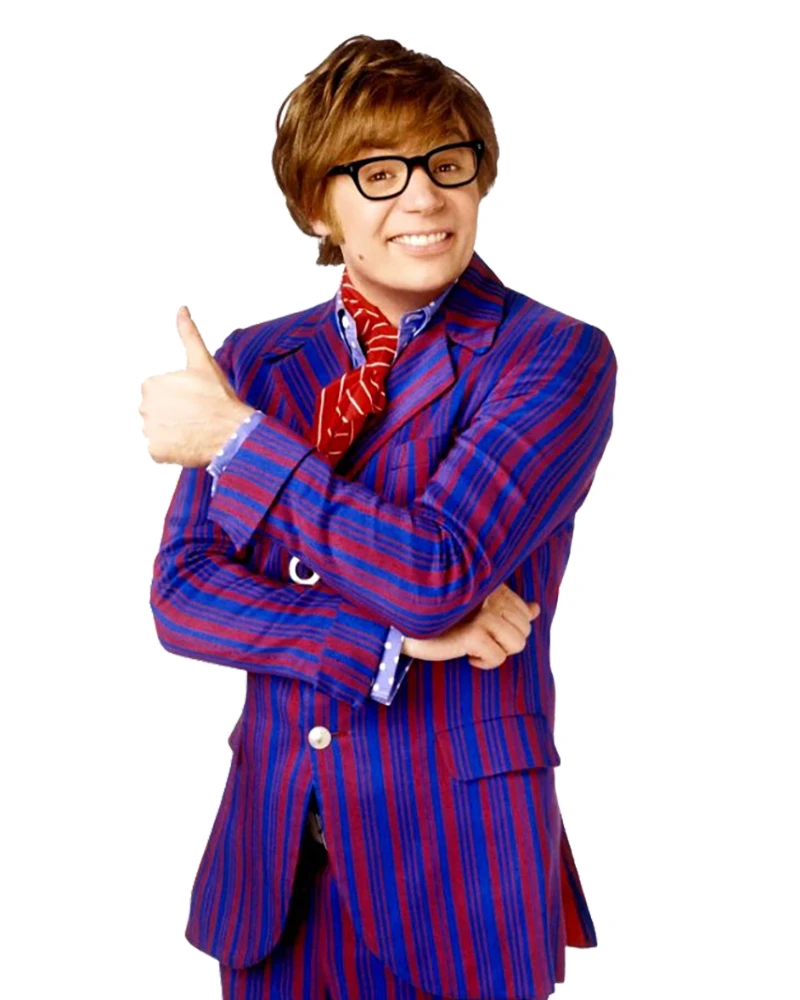 Mike Myers’ Iconic Austin Powers Pinstripe Suit – Retro Elegance