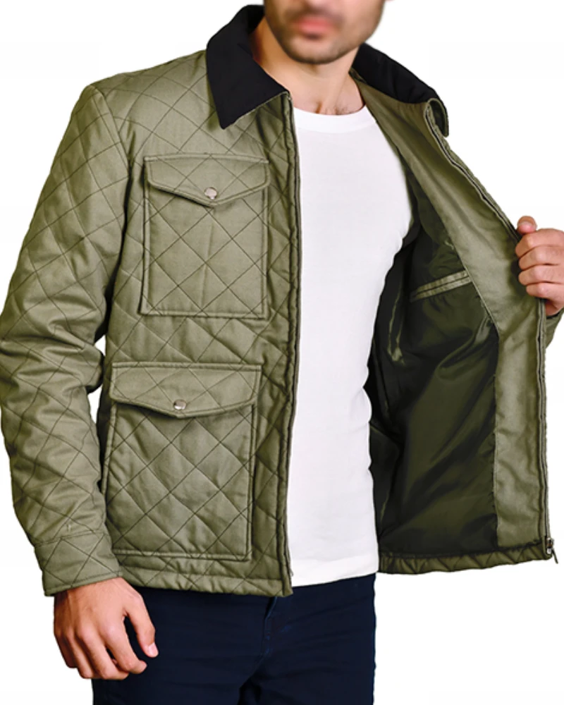 John's Signature Green Quilted Jacket 