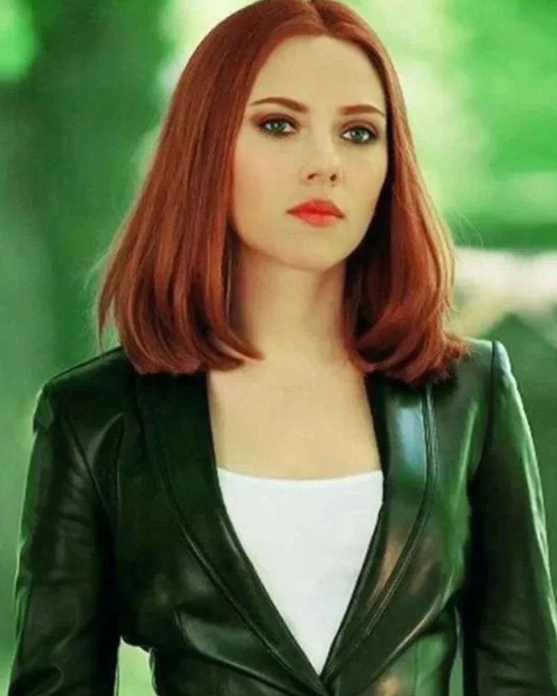 Avengers-Inspired Black Widow Leather Coat for Bold Style