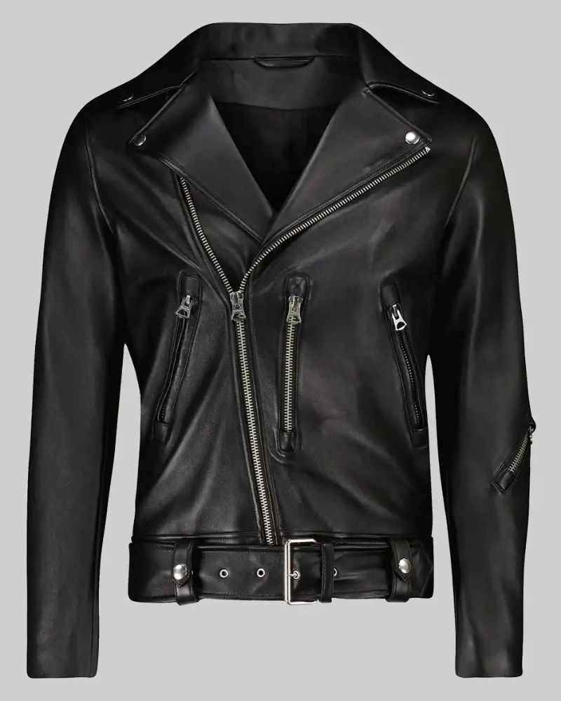 Jaemin Fashion Black Leather Biker Jacket