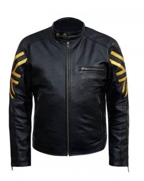 Buy Men's Biker Black UK Flag Leather Jacket