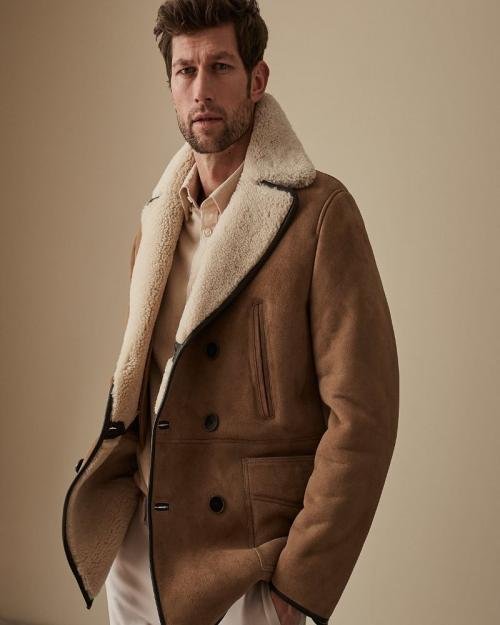 Brown Shearling Suede Jacket