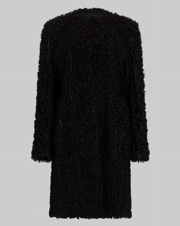 Celebrity Inspired Megan Fox Black Fur Coat