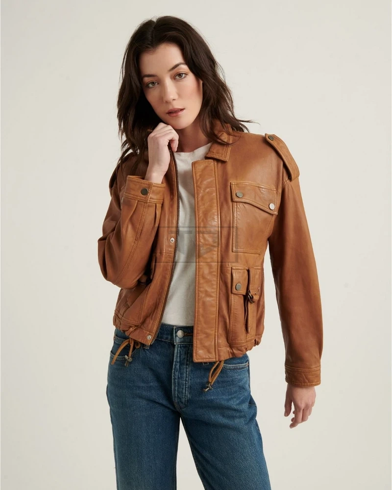 Women Stylish Brown Jacket - image 1