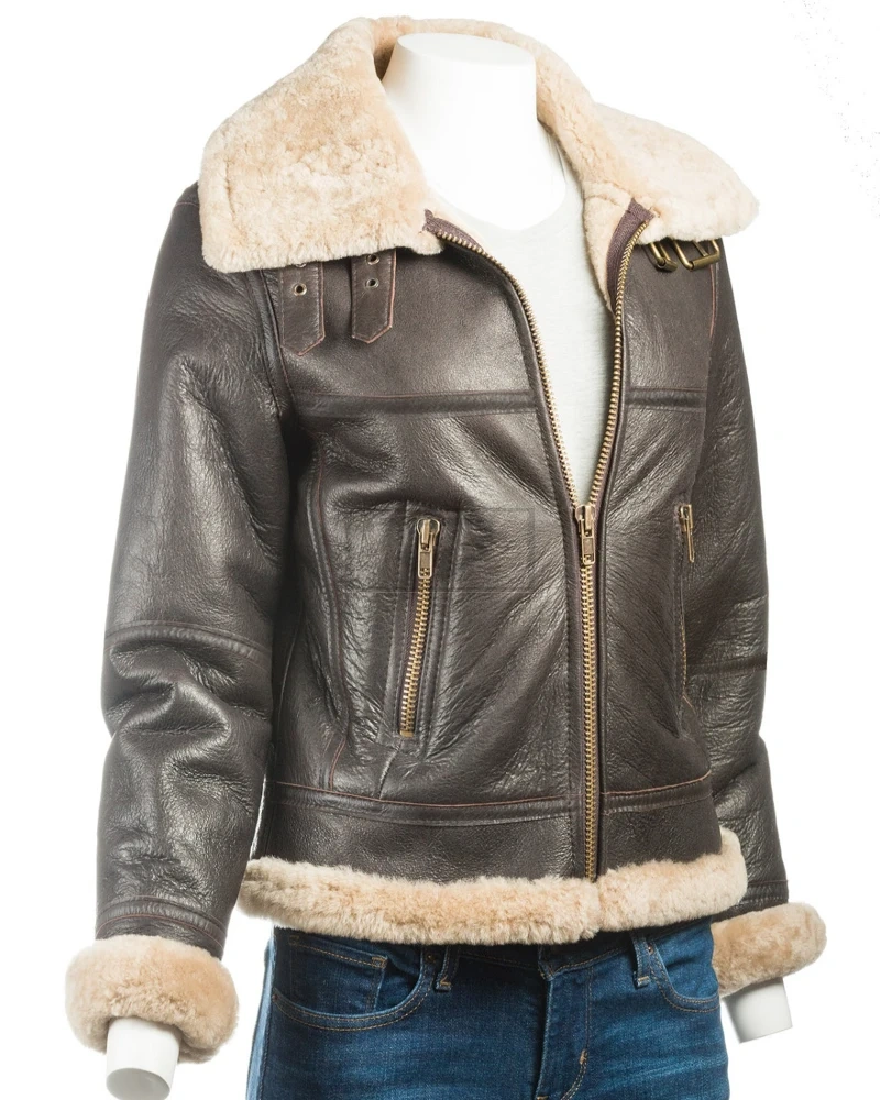 B3 Bomber Sheepskin Women Jacket - image 4