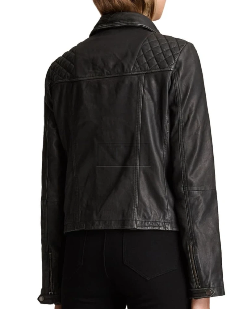 Women Blackish Leather Jacket - image 2