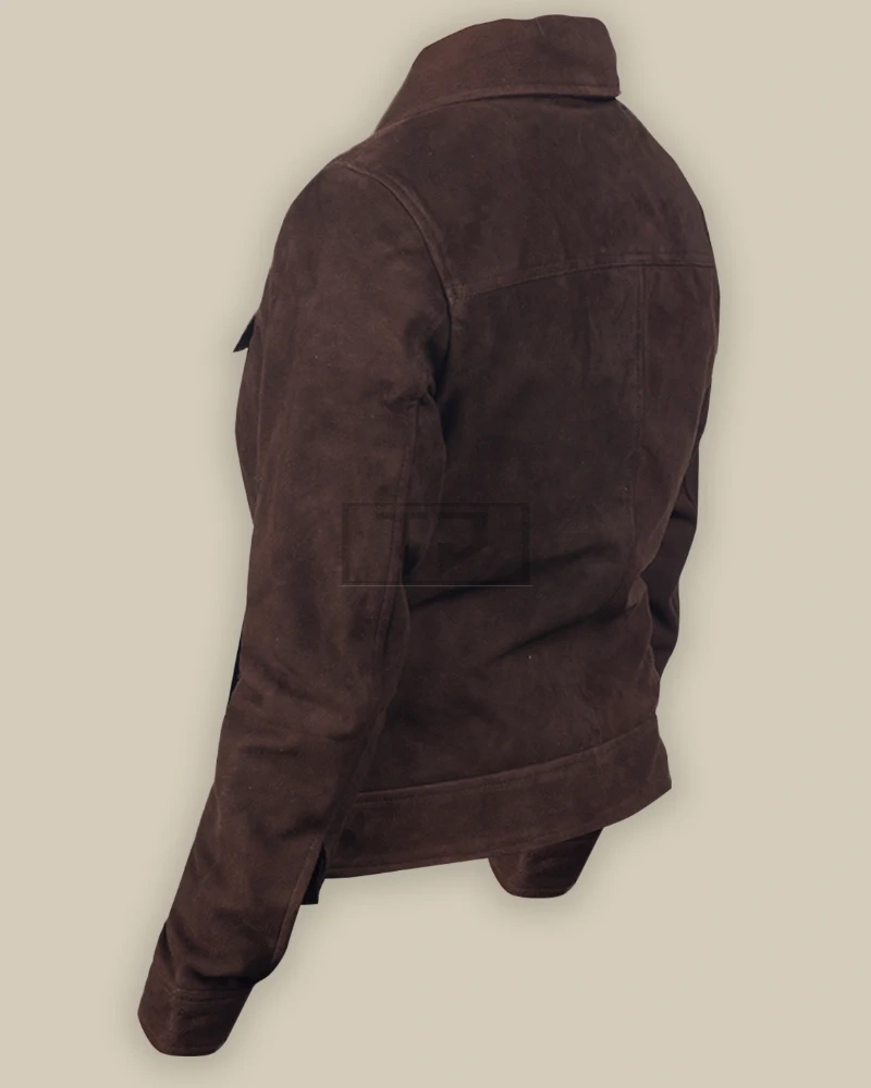 Women Brown Suede Jacket - image 2