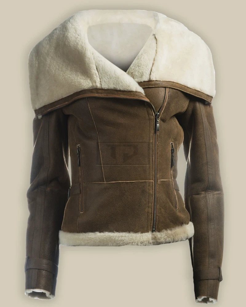 Women Oversized Fur Collar Jacket - image 1