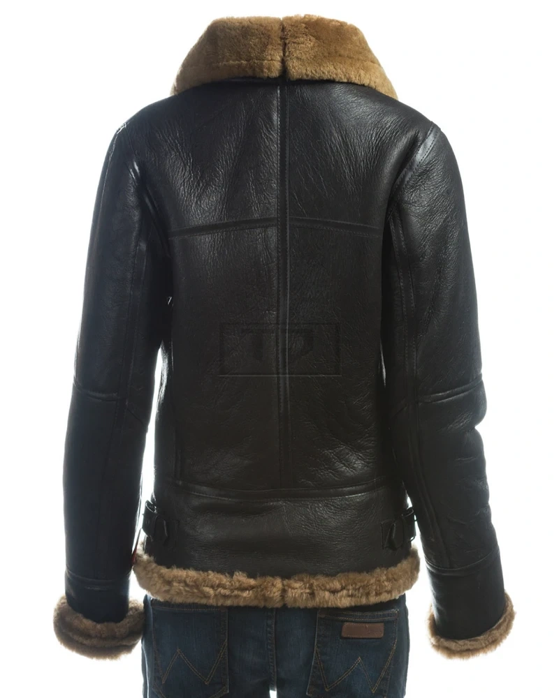 Women B3 Bomber Shearling Leather Jacket - image 2