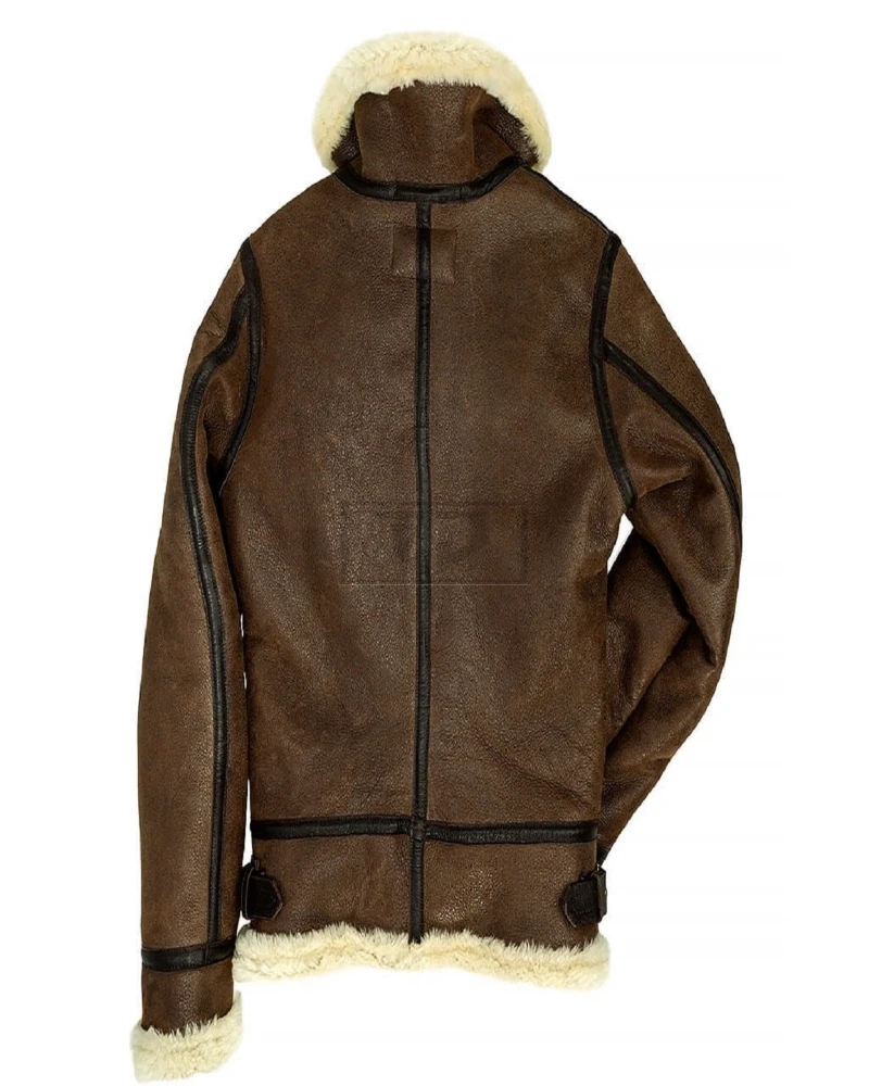 Women Brown B3 Shearling Jacket - image 2