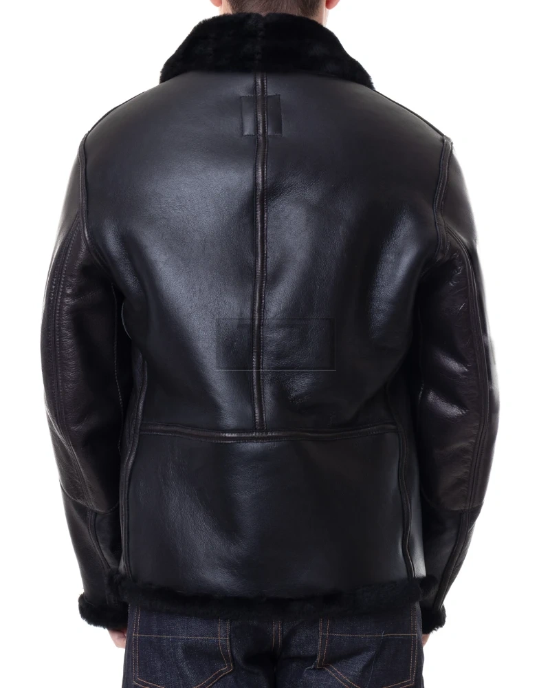 Men's Sheepskin B3 Jacket In Black - image 3