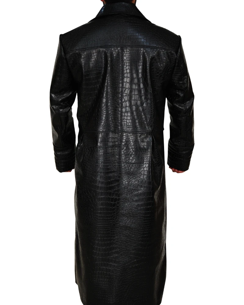 Men's Croc Pattern Leather Coat - image 2