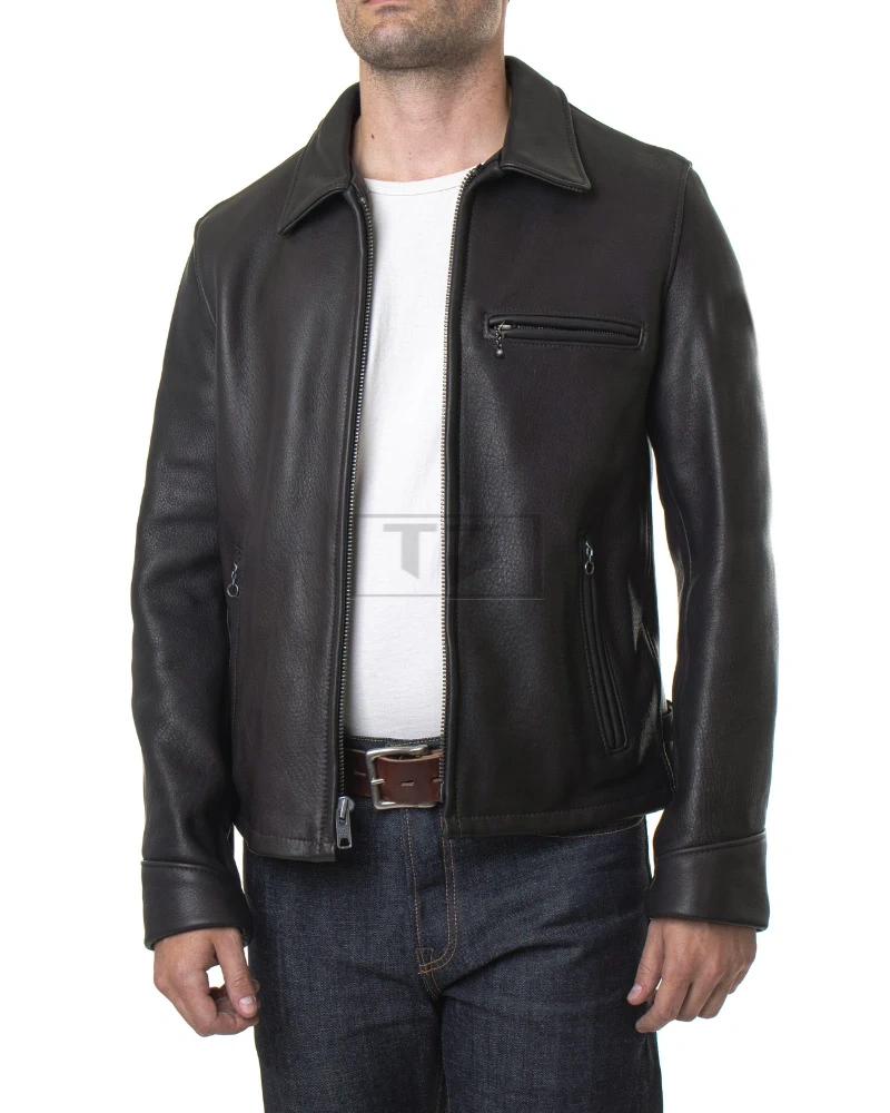 Men's Black Real Leather Rider Jacket - image 2