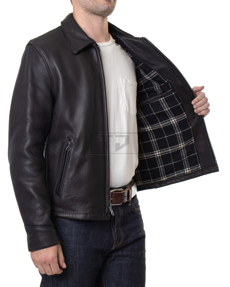 Men's Black Real Leather Rider Jacket - image 3