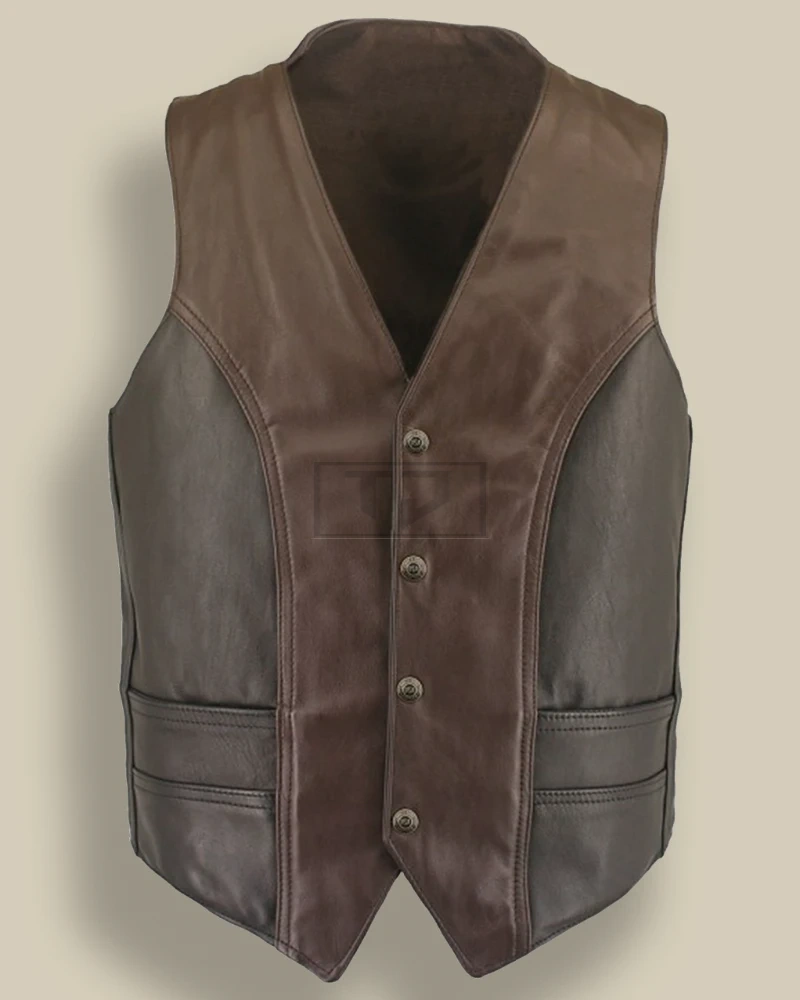 Men Vintage Leather Vest - image 1