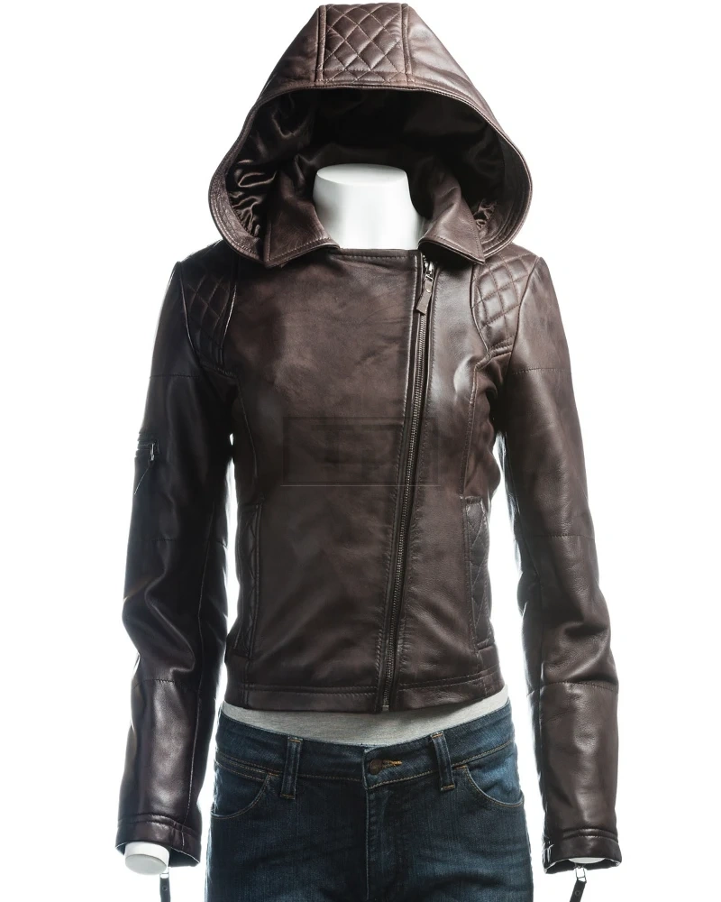 Dark Brown Biker Jacket - image 1