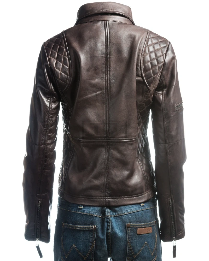 Dark Brown Biker Jacket - image 2