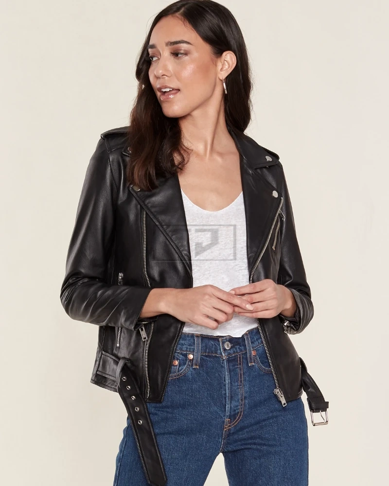 Women Biker Leather Jacket - image 1