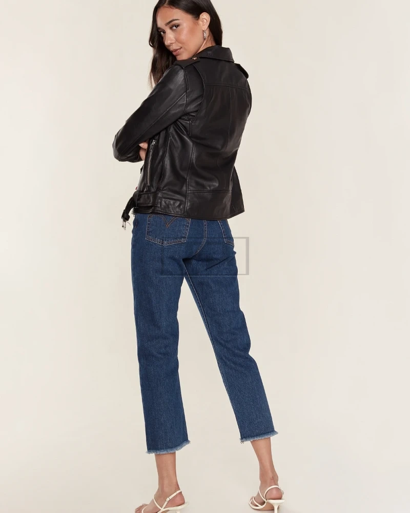 Women Biker Leather Jacket - image 2