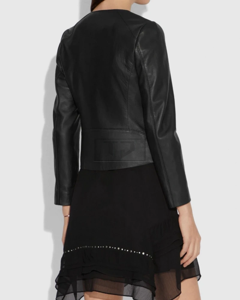 Women Party Wear Leather Jacket - image 2